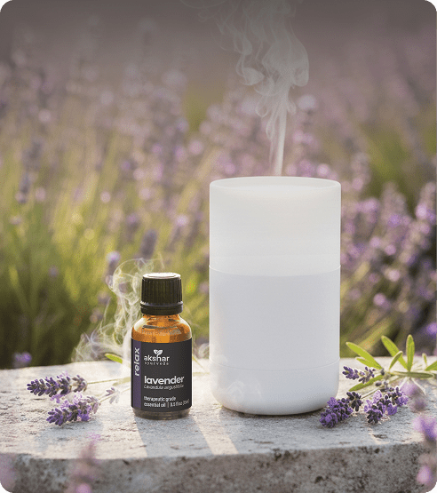 Lavender essential oil with diffuser